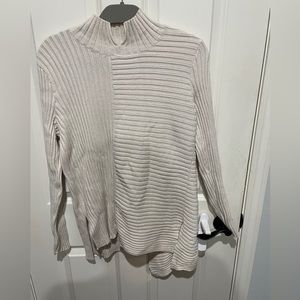 cream cabi sweater with semi open back